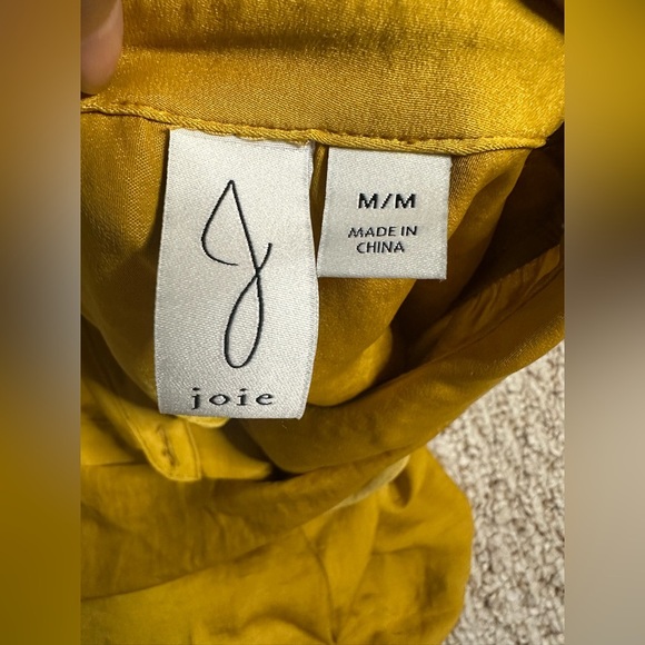 Joie Mustard Yellow Button-Down Midi Dress size M - Picture 3 of 7